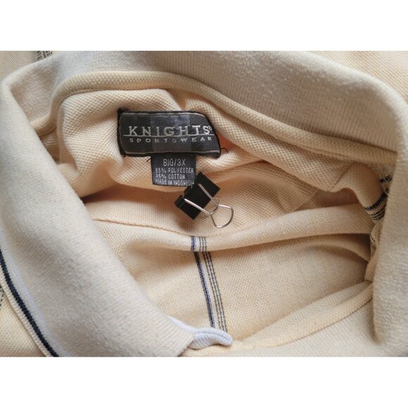 Knights Sportswear Mens Shirt 3XB Polo Short Sleeve Poly Blend Beige YEL23E - Picture 7 of 7